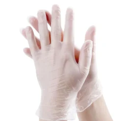 D-Work 100 Gants Vinyle Micro Poudrés Taille L (8/9) Résistants, Confortables et Polyvalents pour Usage Alimentaire - New