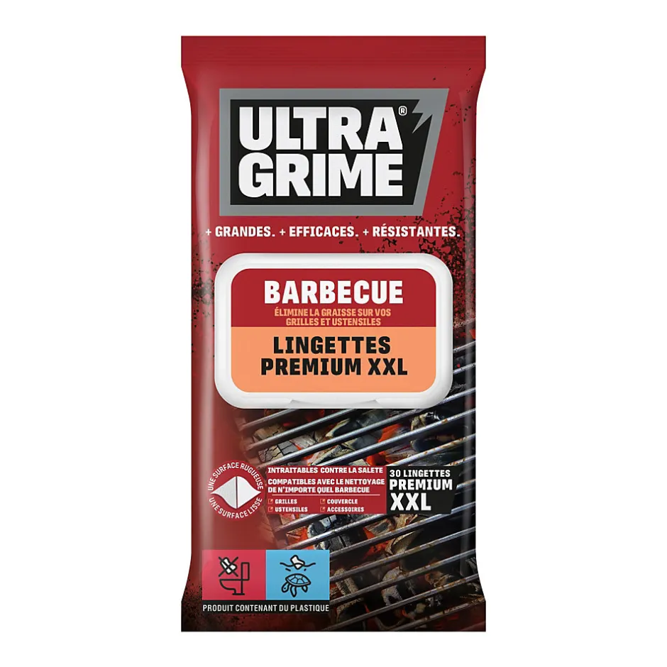 Ultragrime 30 lingettes barbecue premium XXL L.38 x l.25 cm