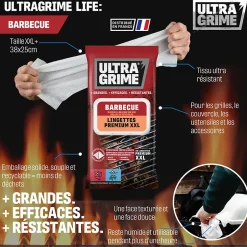 Ultragrime 30 lingettes barbecue premium XXL L.38 x l.25 cm