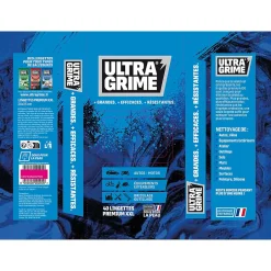 Ultragrime 40 lingettes multi-usages premium XXL L.38 x l.25 cm