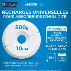 Starwax 4 recharges de 500g universelles pour absorbeur d'humidité