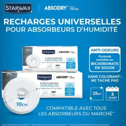 Starwax 4 recharges de 500g universelles pour absorbeur d'humidité