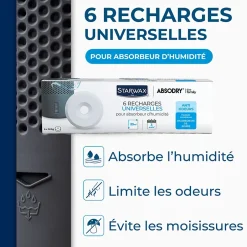 Starwax 6 recharges de 500g universelles pour absorbeur d'humidité New