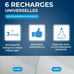Starwax 6 recharges de 500g universelles pour absorbeur d'humidité New