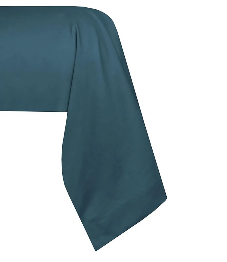 Eden 1 Taie de traversin percale de coton uni 45 x 185 cm Elysee pétrole