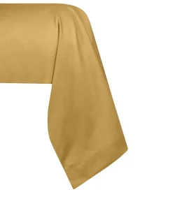 Eden 1 Taie de traversin percale de coton uni 45 x 185 cm Elysee moutarde