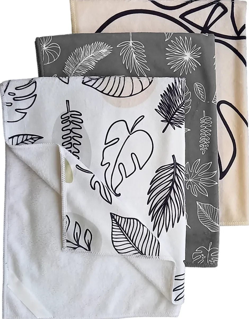 Best Of TV 3 torchons ultra obsorbants Torchongenio motifs beige, gris, blanc BestOfTV Sale