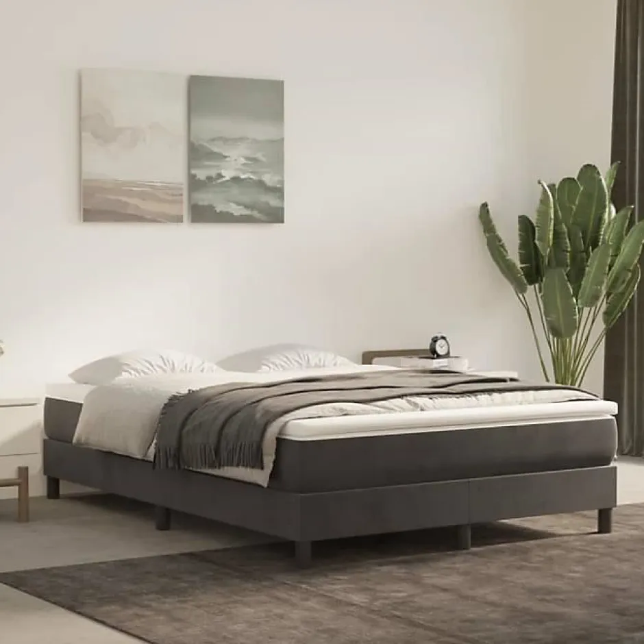 Vidaxl 347809 Matelas de lit à ressorts ensachés Gris foncé 140x200 cm epaisseur 20 cm