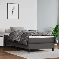 Vidaxl 347746 Matelas de lit à ressorts ensachés Gris 100x200x20cm Similicuir Sale