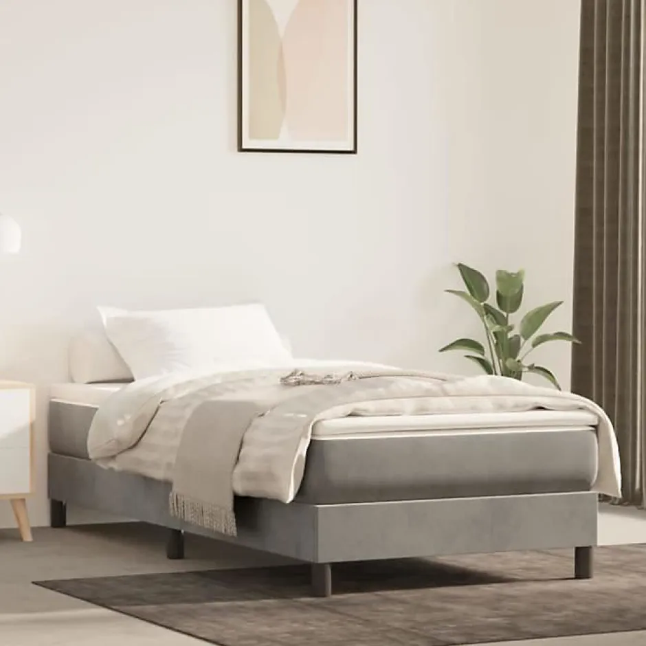 Vidaxl 347748 Matelas de lit à ressorts ensachés Gris clair 100x200x20 cm