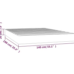 Vidaxl 347775 Matelas de lit à ressorts ensachés Gris foncé 140x190x20 cm Discount