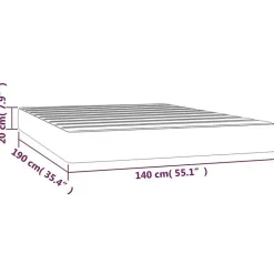 Vidaxl 347775 Matelas de lit à ressorts ensachés Gris foncé 140x190x20 cm Discount