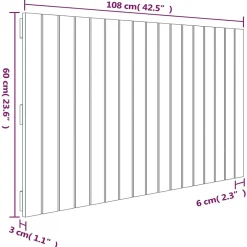 Vidaxl 824825 Tête de lit murale Gris 108x3x60 cm Bois massif de pin Clearance