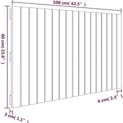 Vidaxl 824825 Tête de lit murale Gris 108x3x60 cm Bois massif de pin Clearance