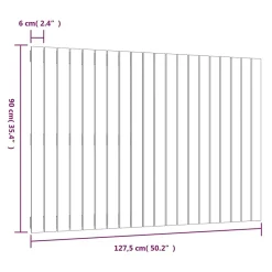 Vidaxl 824889 Tête de lit murale Blanc 127,5x3x90 cm Bois massif de pin Clearance