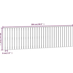 Vidaxl 824831 Tête de lit murale Marron miel 204x3x60 cm Bois massif de pin