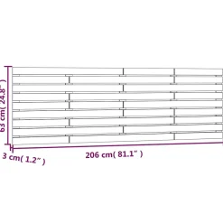 Vidaxl 824720 Tête de lit murale Gris 206x3x63 cm Bois massif de pin Clearance
