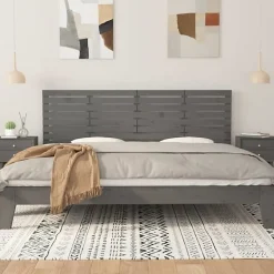 Vidaxl 824720 Tête de lit murale Gris 206x3x63 cm Bois massif de pin Clearance