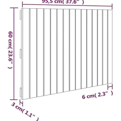 Vidaxl 824837 Tête de lit murale Noir 95,5x3x60 cm Bois massif de pin Best
