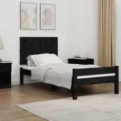 Vidaxl 824837 Tête de lit murale Noir 95,5x3x60 cm Bois massif de pin Best