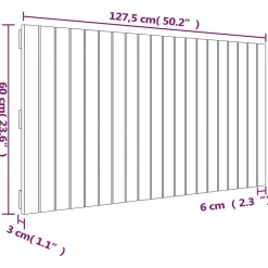 Vidaxl 824838 Tête de lit murale 127,5x3x60 cm Bois massif de pin