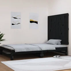 Vidaxl 824877 Tête de lit murale Noir 108x3x90 cm Bois massif de pin