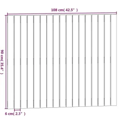 Vidaxl 824877 Tête de lit murale Noir 108x3x90 cm Bois massif de pin