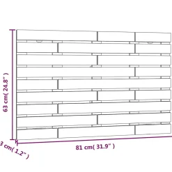 Vidaxl 824747 Tête de lit murale Noir 81x3x63 cm Bois massif de pin