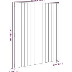 Vidaxl 824934 Tête de lit murale Blanc 95,5x3x110 cm Bois massif de pin
