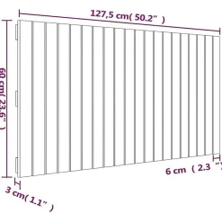 Vidaxl 824839 Tête de lit murale Blanc 127,5x3x60 cm Bois massif de pin