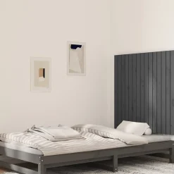 Vidaxl 824885 Tête de lit murale Gris 95,5x3x90 cm Bois massif de pin
