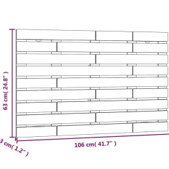 Vidaxl 824717 Tête de lit murale Noir 106x3x63 cm Bois massif de pin Best