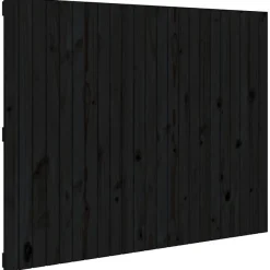 Vidaxl 824947 Tête de lit murale Noir 146,5x3x110 cm Bois massif de pin