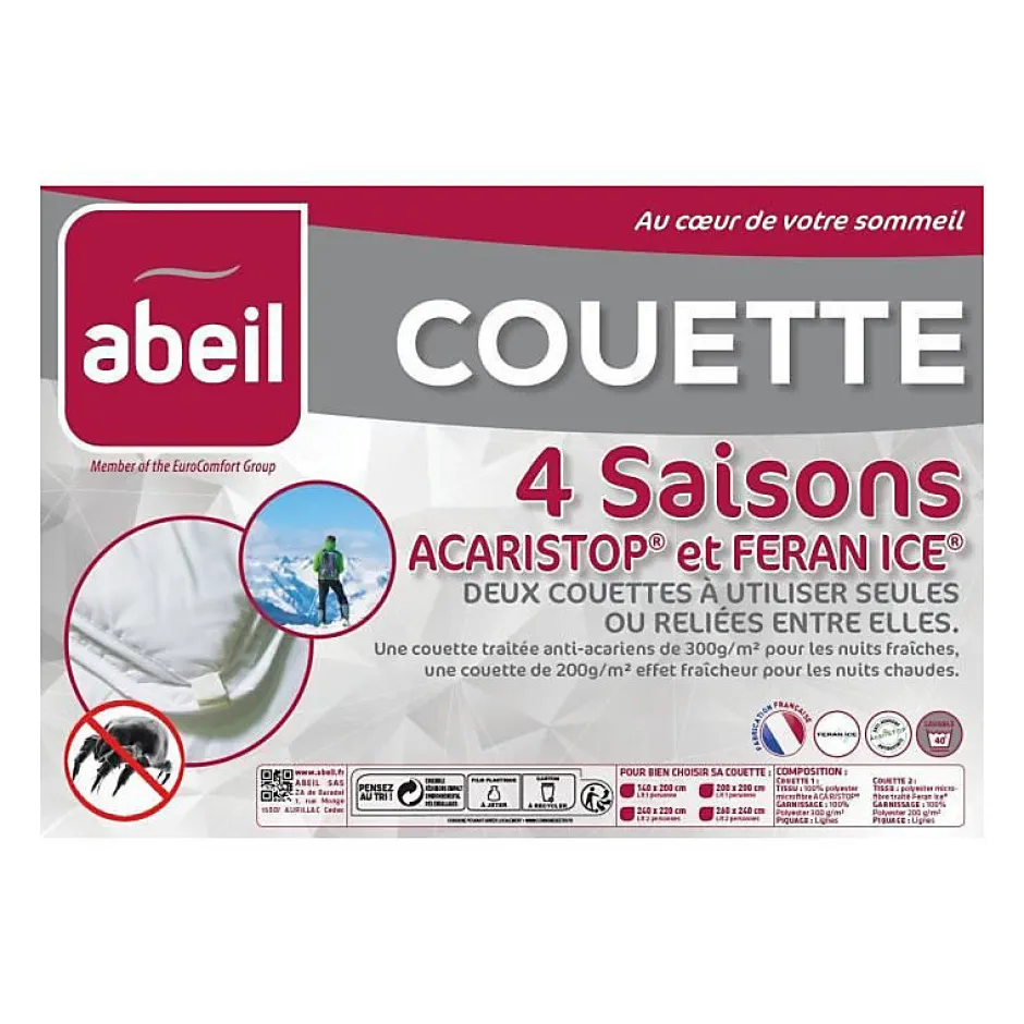 Abeil Couette 4 Saisons ANTI-ACARIENS 220x240cm Outlet