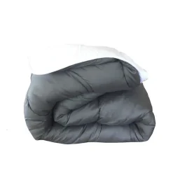 Abeil Couette Bicolore - 220 x 240 cm - Blanc et gris Clearance