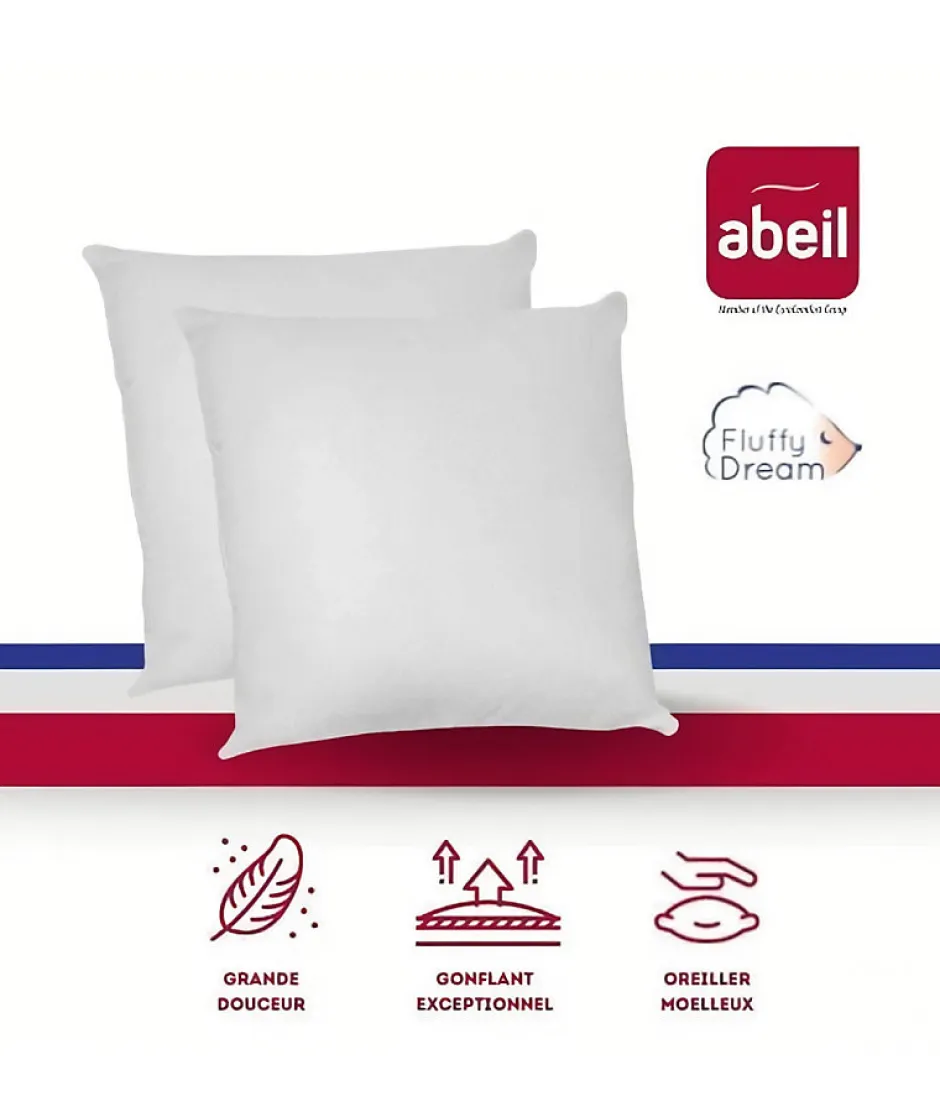 Abeil Lot de 2 Oreillers FluffyDream 60 x 60 cm