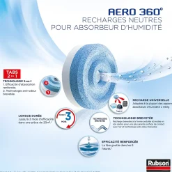 Rubson Absorbeur d'humidité AERO 360° Tab 4 recharges Online