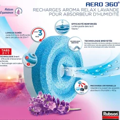 Rubson Absorbeur d'humidité Aero 360° 20m² + 4 recharges lavande
