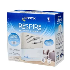 Bostik Absorbeur d'humidité avec 2 tablettes de 250 g Respire pour surface de 25 m² New