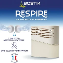 Bostik Absorbeur d'humidité avec 4 tablettes de 250 g Respire pour surface de 25 m²