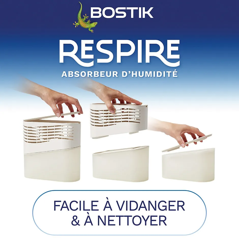 Bostik Absorbeur d'humidité avec 4 tablettes de 250 g Respire pour surface de 25 m²