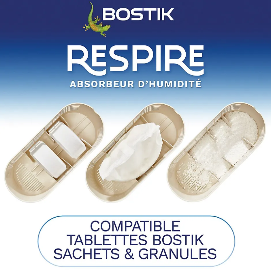 Bostik Absorbeur d'humidité avec 4 tablettes de 250 g Respire pour surface de 25 m²