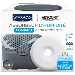 Starwax Absorbeur d'humidité compact 15m² gris + 1 tablette 500g Discount