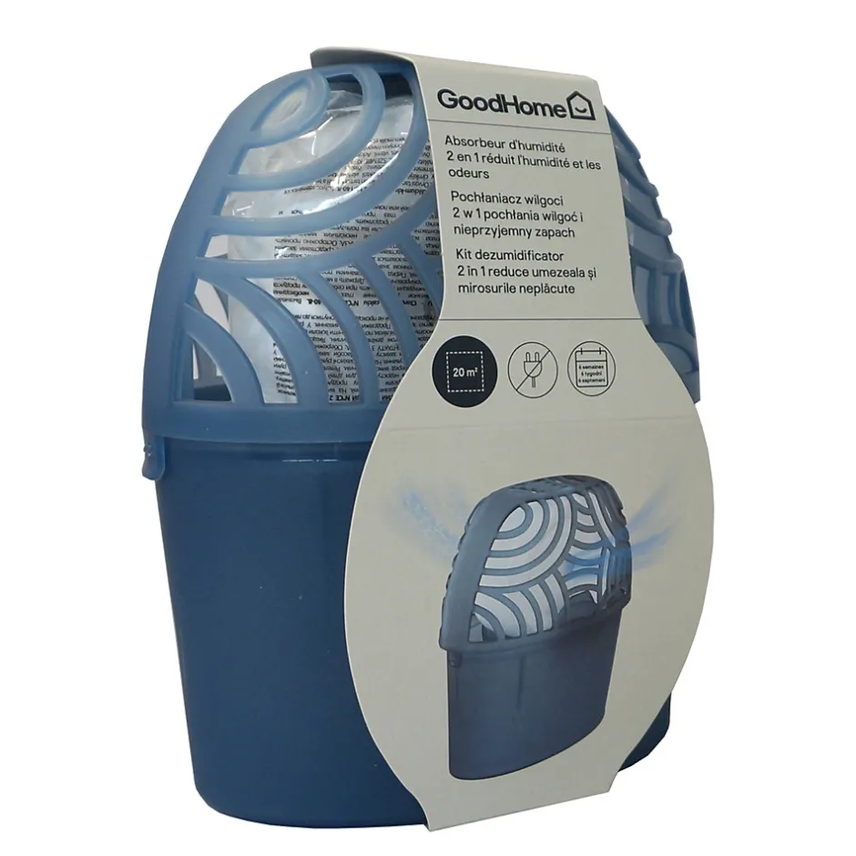 GoodHome Absorbeur d'humidité 20m² + 1 recharge galet 450g