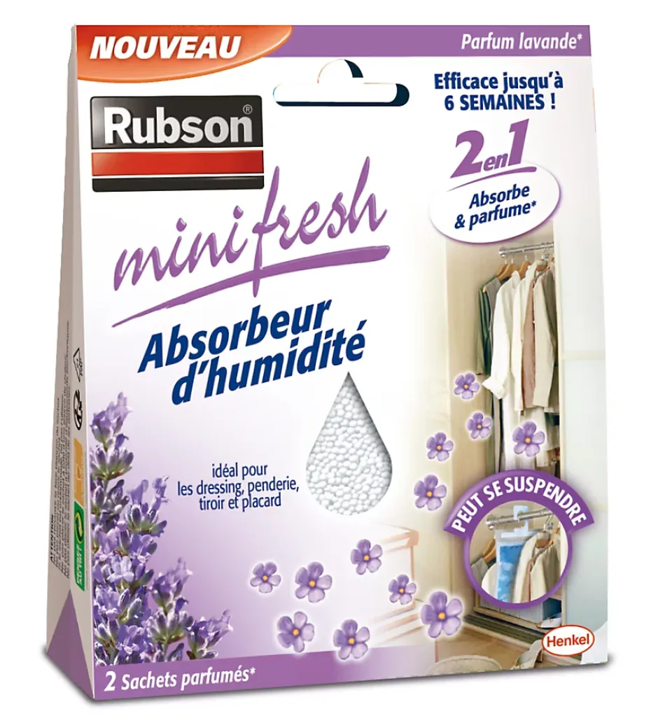 Rubson Absorbeur d'humidité Mini fresh lavande 2x50g Sale