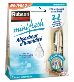 Rubson Absorbeur d'humidité Mini fresh neutre 2x50g