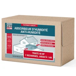 Procom Absorbeur d'humidité, protection anti-humidité -kit 40 m² + 7 recharges-
