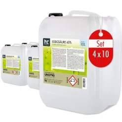 Höfer Chemie Acide Acétique 60 %, 4 x 10 L : Nettoyant Concentré, Et Économique Pour Un Usage Ménager Polyvalent Hot