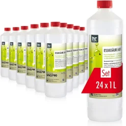 Höfer Chemie Acide Acétique 60 %, 24 x 1 L : Nettoyant Concentré, Et Économique Pour Un Usage Ménager Polyvalent Outlet