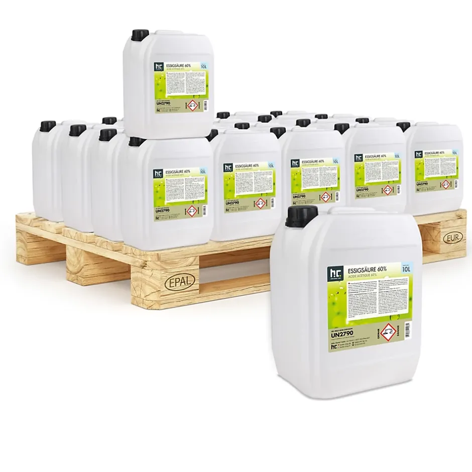 Höfer Chemie Acide Acétique 60 %, 40 x 10 L : Nettoyant Concentré, Et Économique Pour Un Usage Ménager Polyvalent Hot